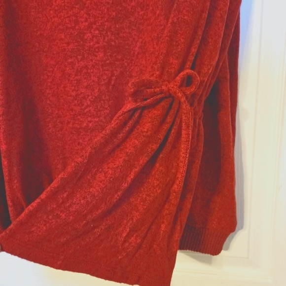 Style & Co Tie Bell Sleeve Top Red Size M - Picture 7 of 7